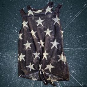 Bibi Boutique You're a Star Large Black and Off-White Sleeveless Knit Top